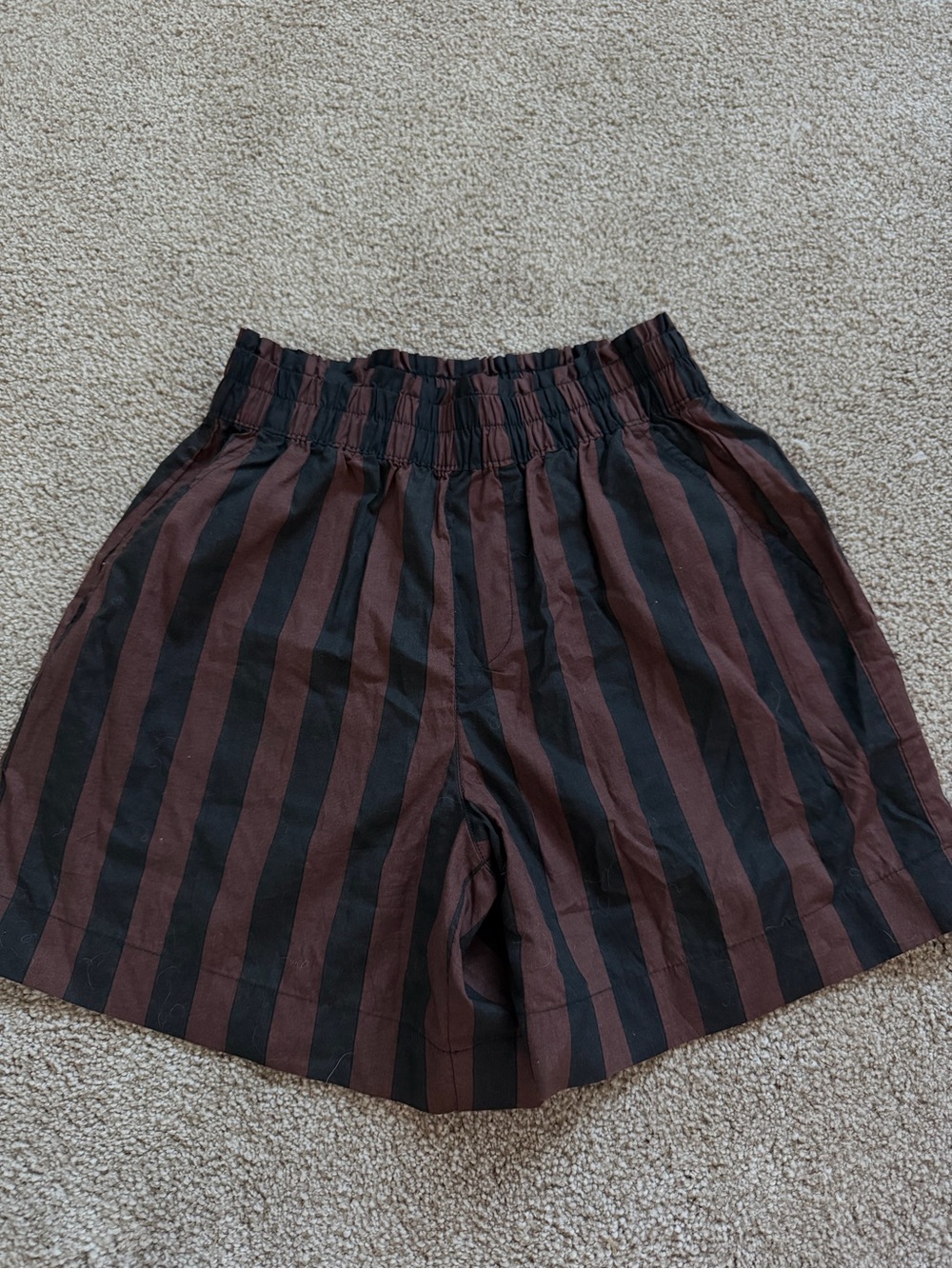aerie Black and Brown Striped High-Waist Shorts